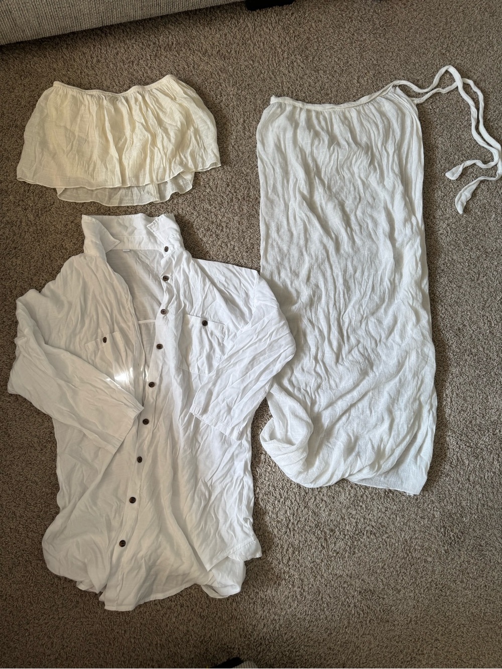 Lot bundle of women’s size medium beach cover ups cream white